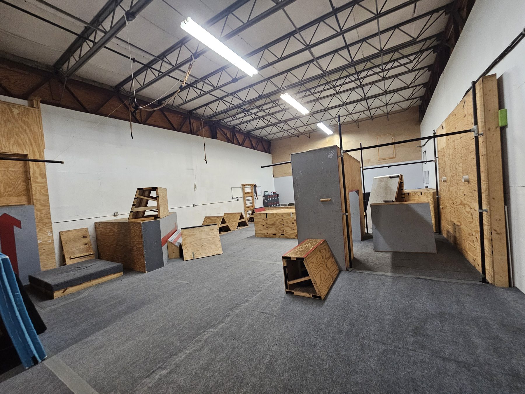 Level Up Parkour Academy training floor