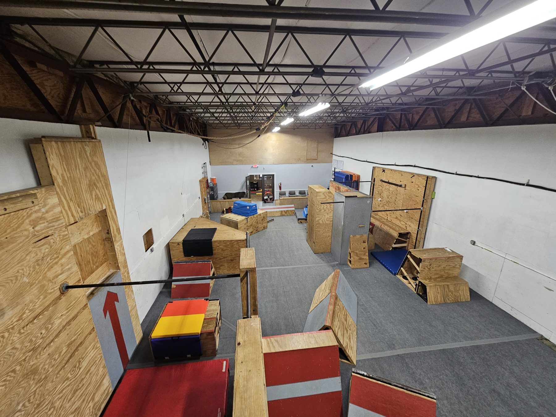 Training at Level Up Parkour Academy